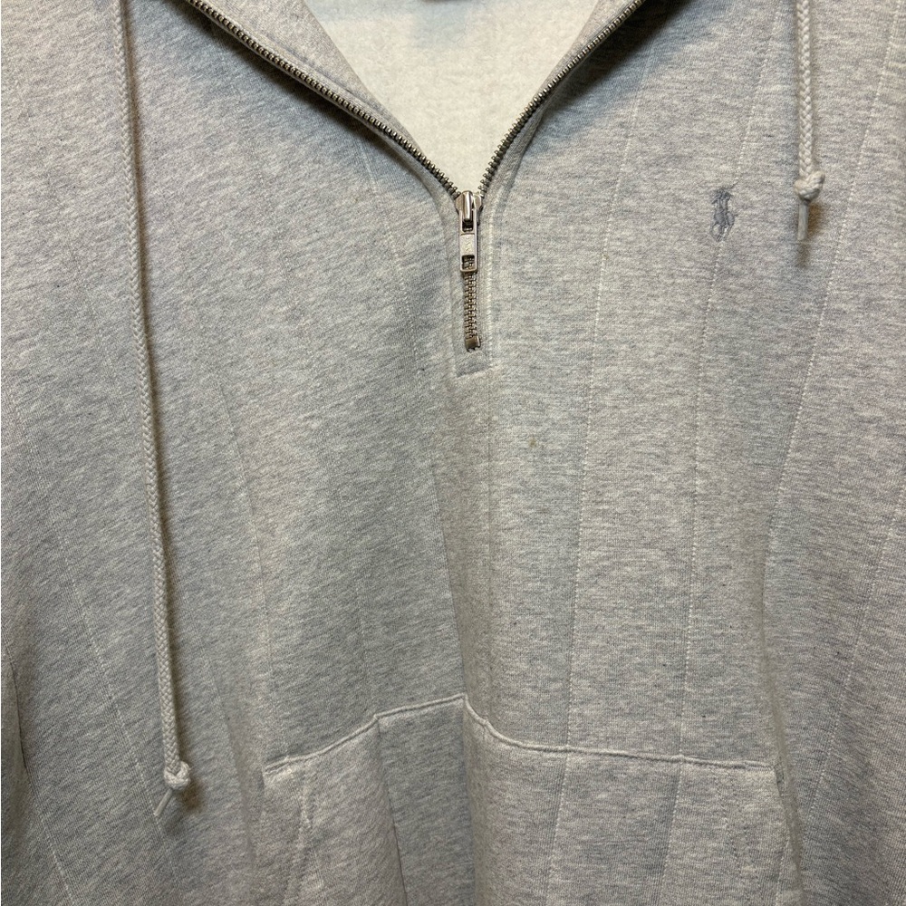 Vintage 90’s Polo Ralph Lauren Gray 1/4 zip  hoodie Men’s Small